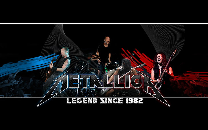 Metallica digital wallpaper, members, show, name, graphics, women, HD wallpaper
