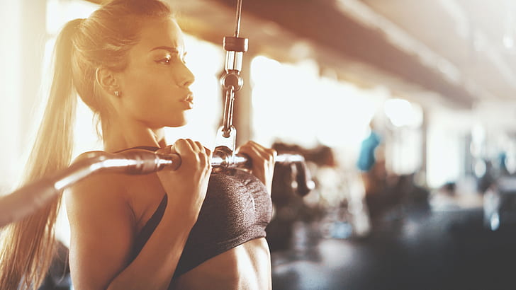 female, workout, fitness, HD wallpaper
