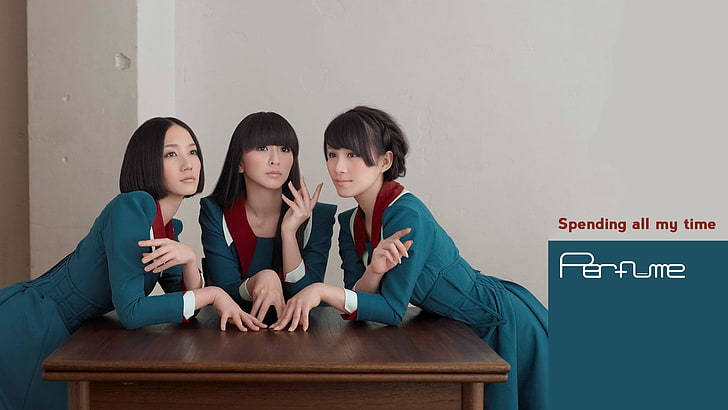 Perfume (Band), album covers, Asian, women, sitting, group of people