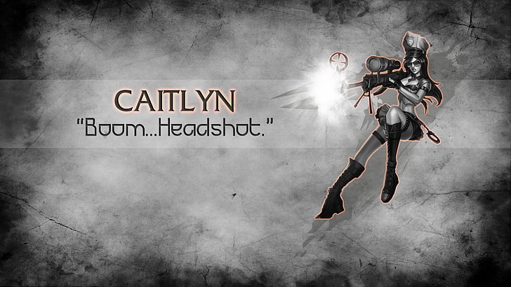 Officer Caitlyn from League of Legends with text overlay, communication, HD wallpaper