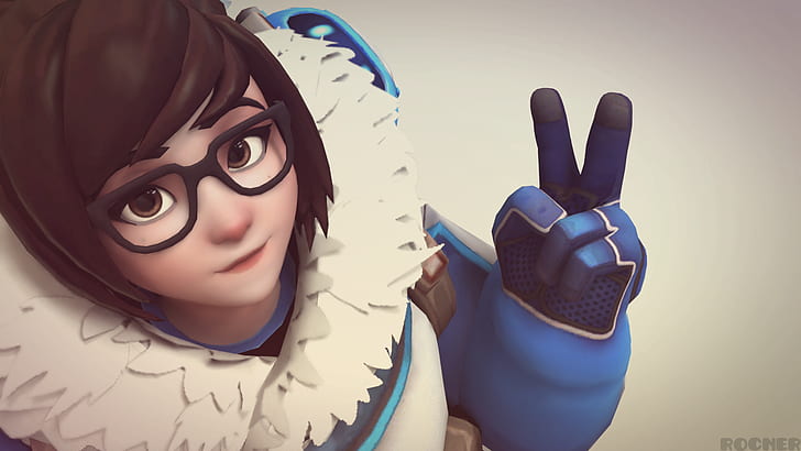 Overwatch, Mei (Overwatch), glasses, brunette, HD wallpaper