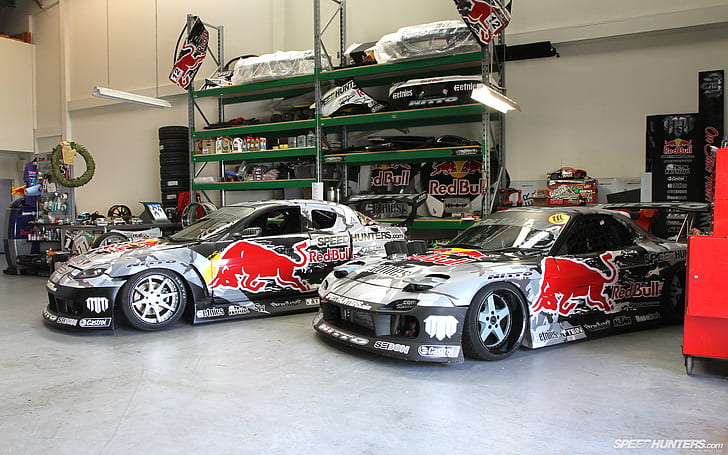 Mazda RX-7 RX-8 Red Bull Garage Race Car HD, cars, HD wallpaper