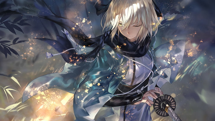 sword, white hair, short hair, Fate Series, Fate/Grand Order