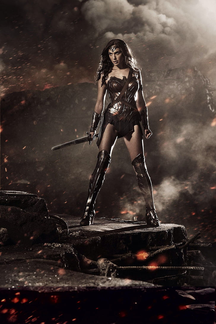 Gal Gadot as Wonder Woman digital wallpaper, Batman v Superman: Dawn of Justice, HD wallpaper