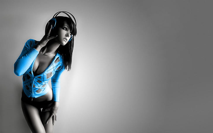 music girl electric blue looking for tasteful and artistic female 1920x1200  Entertainment Music HD Art, HD wallpaper