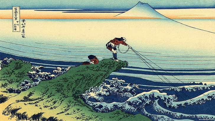 Hokusai, Japan, landscape, Wood block