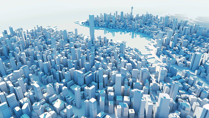 high-rise building illustration, Mirror's Edge, CGI, cityscape, HD wallpaper