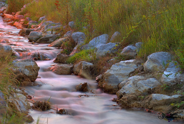 river surrounding black stones, Water, creek, belp, wabern, bach, HD wallpaper