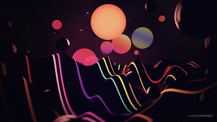 Lacza, abstract, multi colored, illuminated, night, close-up, HD wallpaper