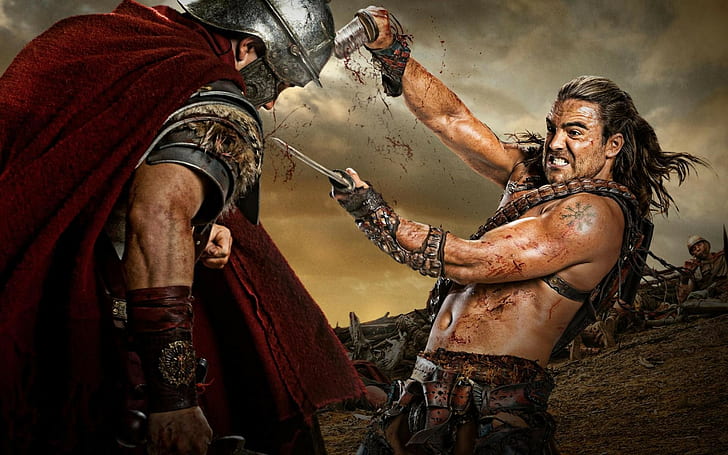 Spartacus, TV series, scene from spartacus, war, blood, soldiers
