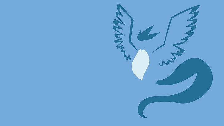 blue phoenix illustration, Articuno, Pokémon, no people, animal, HD wallpaper