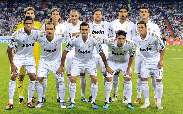 Real Madrid Team, Bwin team photo, Sports, Football, grass, athlete