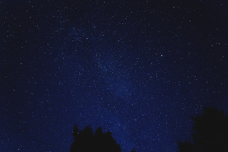 blue and black night sky, starry sky, shine, star - Space, astronomy