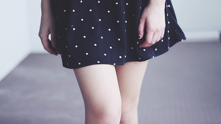legs, skirt, polka dots, women, midsection, one person, adult