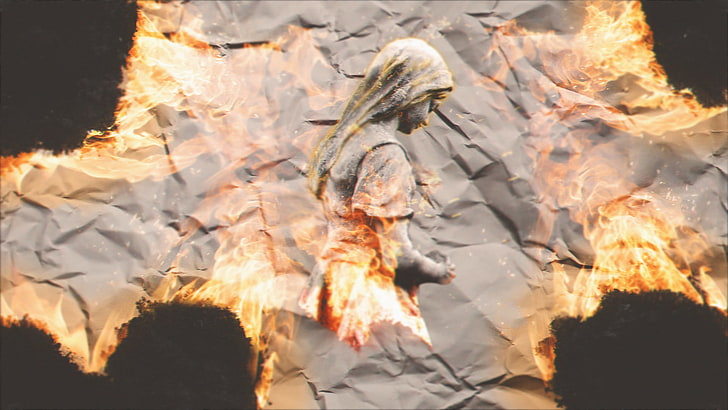 statue, flame, fire, burning, heat - temperature, fire - natural phenomenon, HD wallpaper