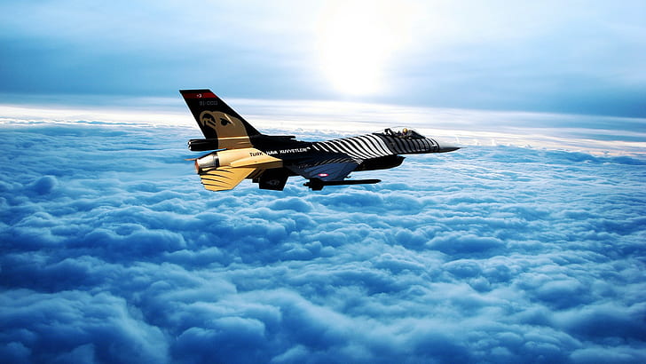 Atak, Turkish Air Force, sky, cloud, HD wallpaper