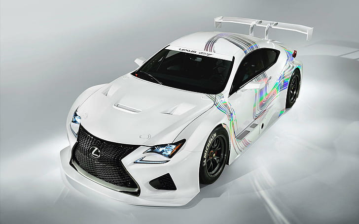 2014 Lexus RC F GT3 Concept, white lexus racing car, cars, HD wallpaper