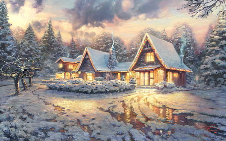 Compartir 63+ imagen christmas cottage background – Thcshoanghoatham ...