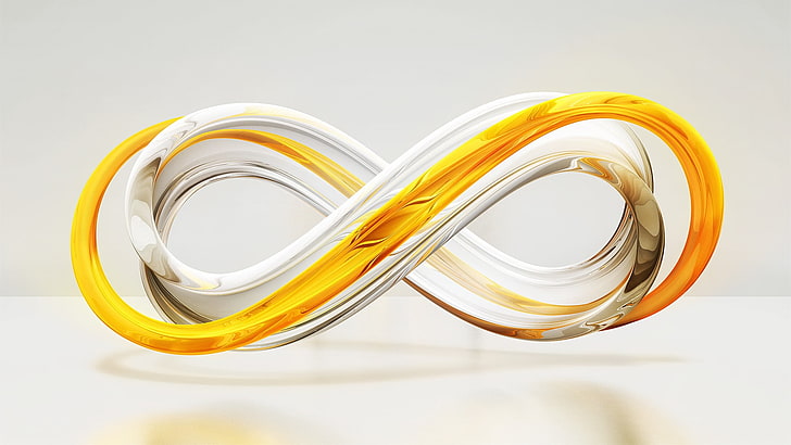 infinity logo illustration, digital art, shapes, render, simple background, HD wallpaper
