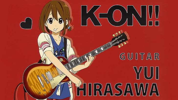 Hd Wallpaper K On Anime Girls Hirasawa Yui Music Guitar Musical Instrument Wallpaper Flare