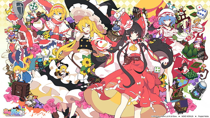 Anime, Touhou, Alice Margatroid, Flandre Scarlet, Hourai (Touhou), HD wallpaper