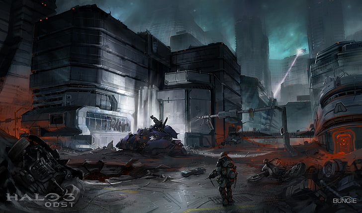 halo halo 3 odst odst, architecture, art and craft, sculpture, HD wallpaper