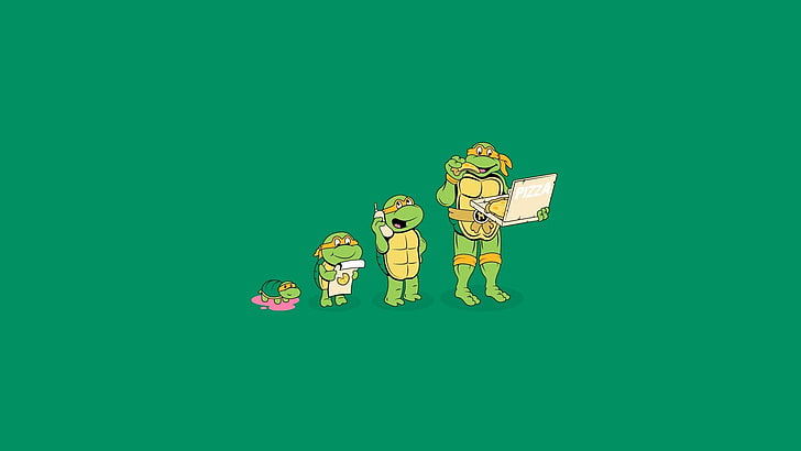 TMNT character illustration, Teenage Mutant Ninja Turtles, minimalism, HD wallpaper
