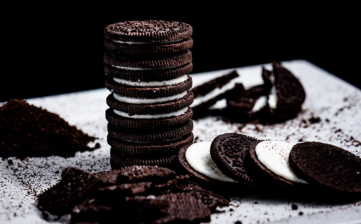 HD wallpaper: Oreo Cookies, Food and Drink, Black, Background, Fresh,  Chocolate | Wallpaper Flare