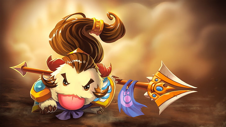 brown-haired female illustration, League of Legends, Poro, Xin Zhao
