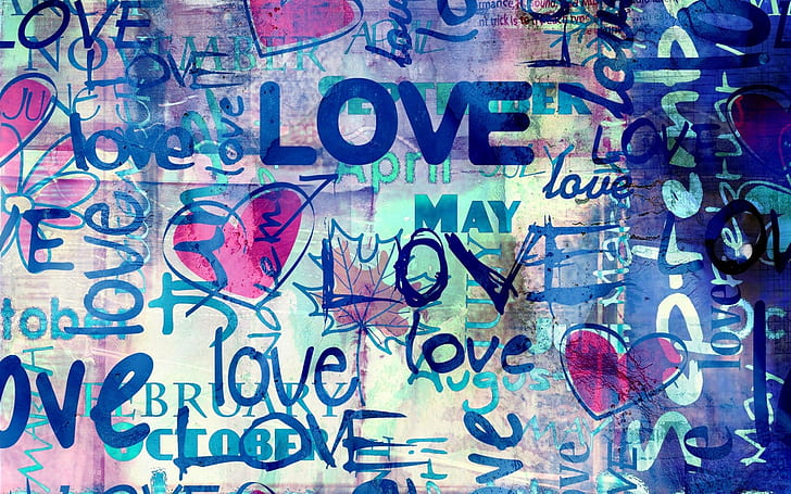 Love graffiti, love text, may, HD wallpaper