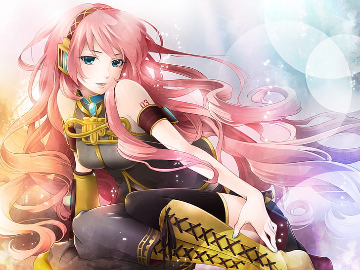 Luka Megurine HD, pink haired female anime character, comics