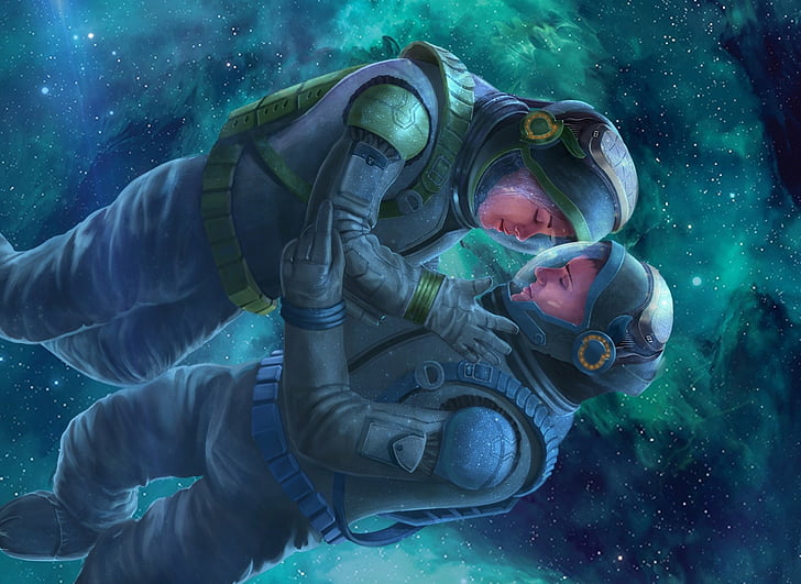 Sci Fi, Astronaut, Love, Space, Space Suit, underwater, sea, HD wallpaper