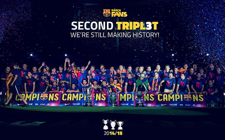 FC Barcelona Club 2015 HD Wallpaper, second triplet wallpaper