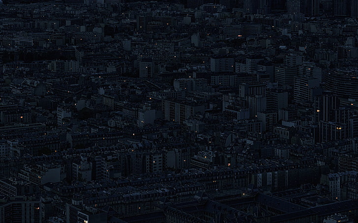 night, city, dark, minimal, illustration, art, architecture, HD wallpaper