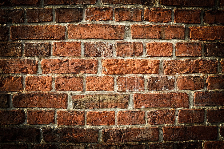 brown brick wall, bricks, architecture, orange, building, texture, HD wallpaper