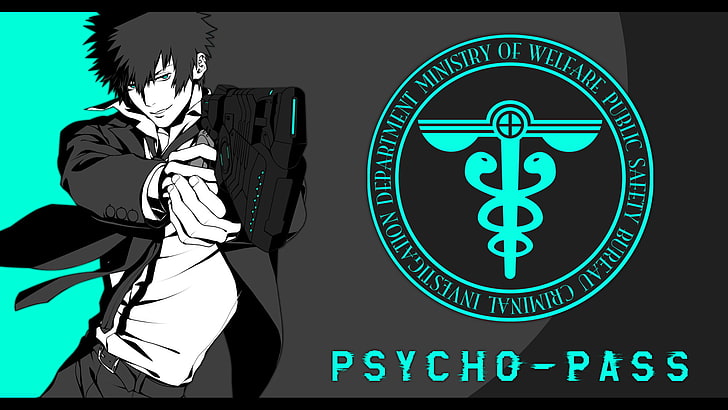 Psycho Pass poster, Psycho-Pass, Shinya Kogami, anime, anime boys, HD wallpaper