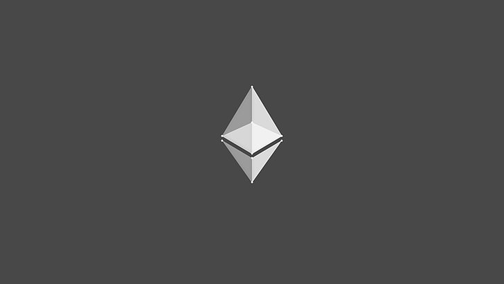 minimalism ethereum logo, triangle shape, copy space, design, HD wallpaper