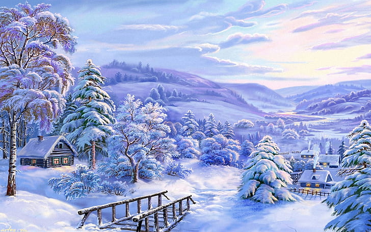 Download Wallpaper,landscape, Winter 98736, HD wallpaper