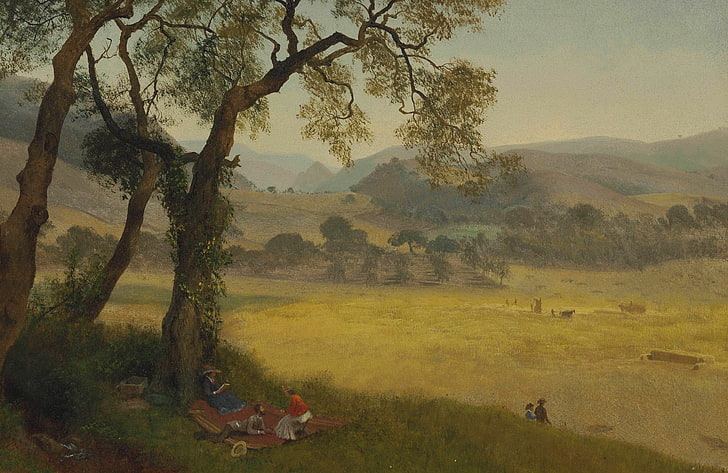 landscape, picture, Albert Bierstadt, Golden Summer Day near Oakland, HD wallpaper
