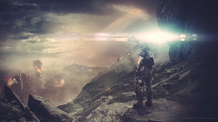 Halo, Halo 3: ODST, mountain, beauty in nature, scenics - nature, HD wallpaper