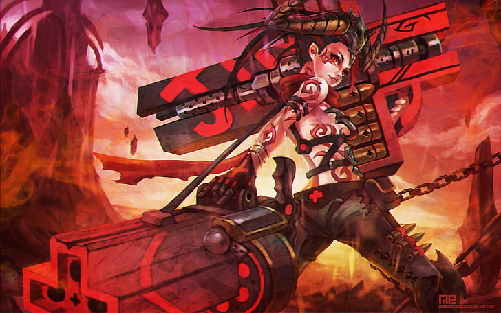 woman with weapon wallpaper, League of Legends, Jinx (League of Legends), HD wallpaper