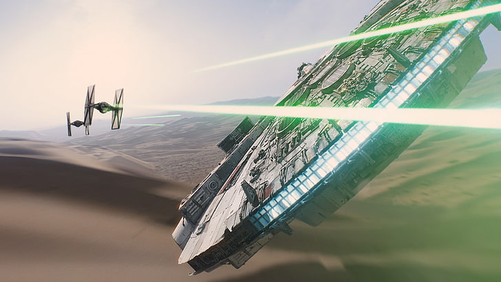 Millennium Falcon, Star Wars, Star Wars: The Force Awakens, sky, HD wallpaper