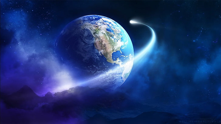 Earth wallpaper, orbits, space, planet - space, astronomy, nature