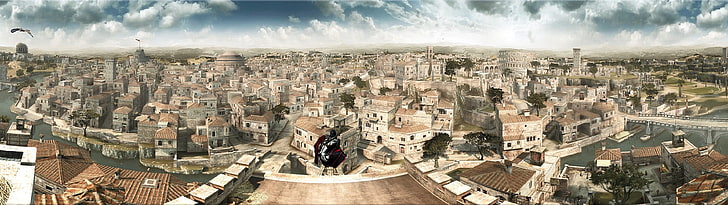 city illustration, Assassin's Creed, video games, Ezio Auditore da Firenze