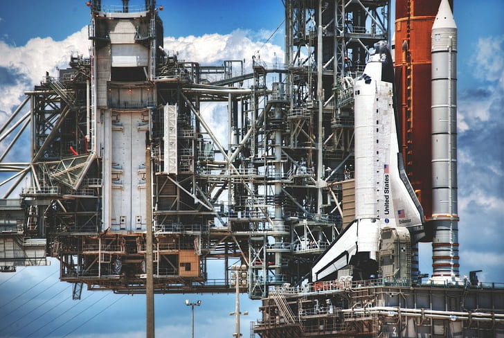 spaceship, space shuttle, vehicle, NASA, HD wallpaper