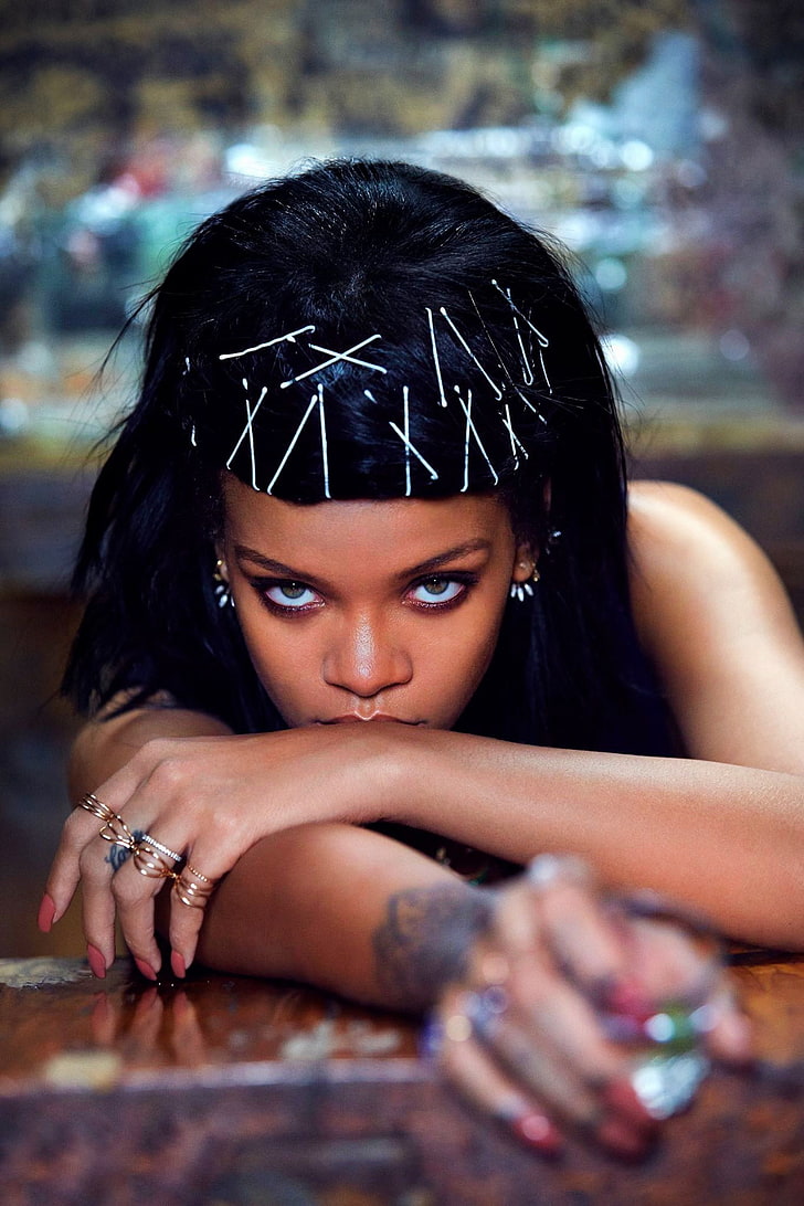 Rihanna, celebrity, singer, ebony, women, beauty, portrait, young adult, HD wallpaper