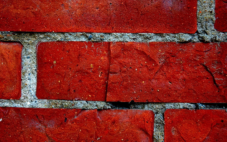 red concrete brick, texture, wall, backgrounds, full frame, wall - building feature, HD wallpaper