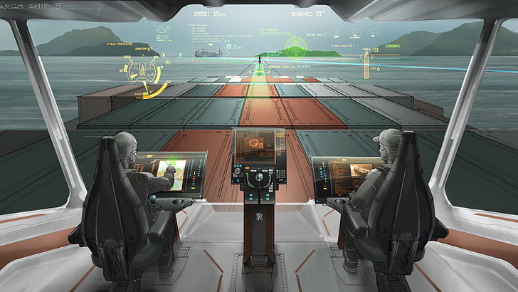 plane simulator game application, cargo ship envisioning, 2025