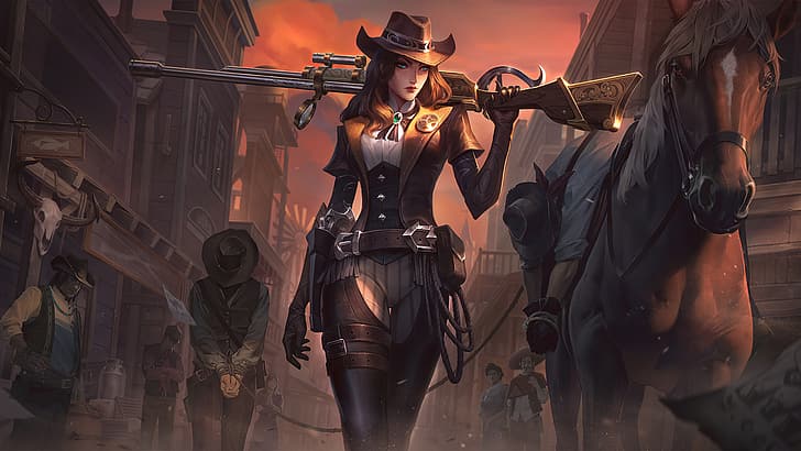 sheriff, Caitlyn, Caitlyn (League of Legends), Riot Games, Adcarry, HD wallpaper