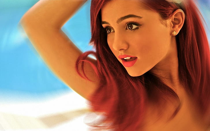 Ariana Grande, redheads, Face, portraits, women, faces, celebrity, HD wallpaper